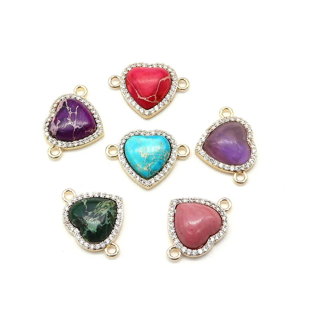 

High Quality Connector Accessories Cubic Zirconia Glass Crystal Natural Emperor Stone Jewelry Making DIY Jewelry Finding Pendant