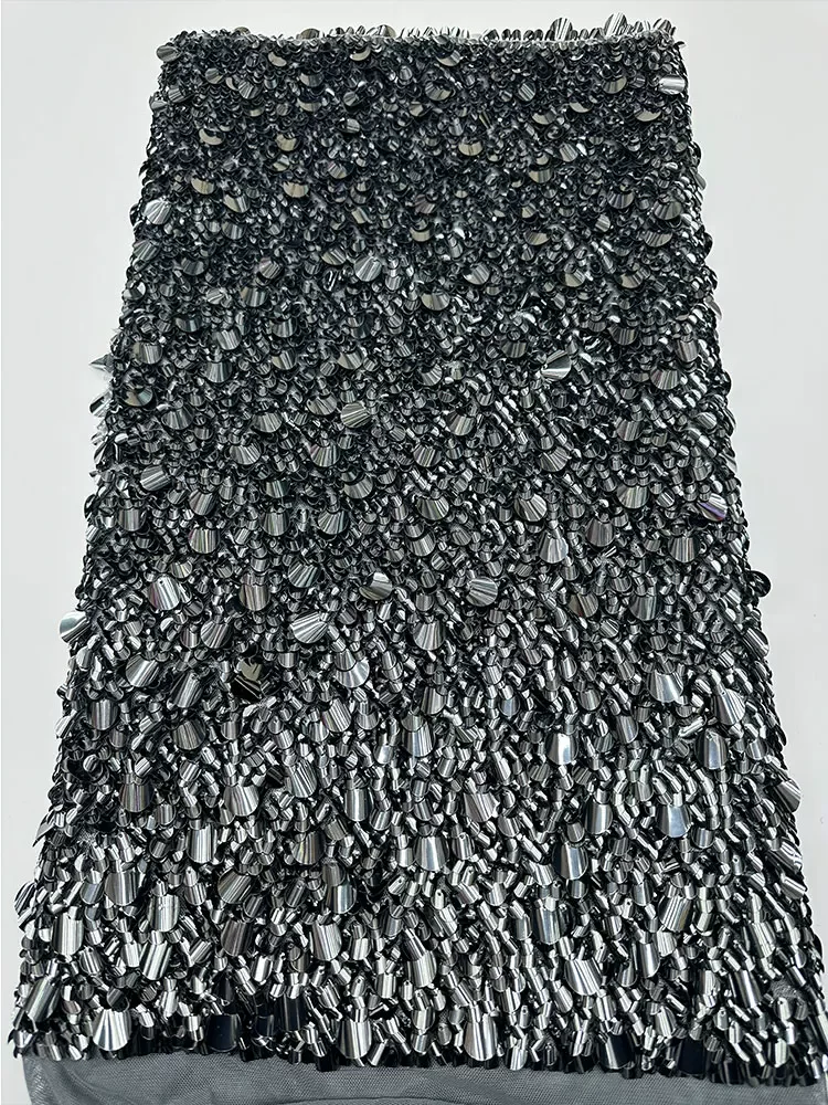 1yard Wedding Dress fashion clothing diy sewing fabric,Long nail bead sequin embroidery fabric