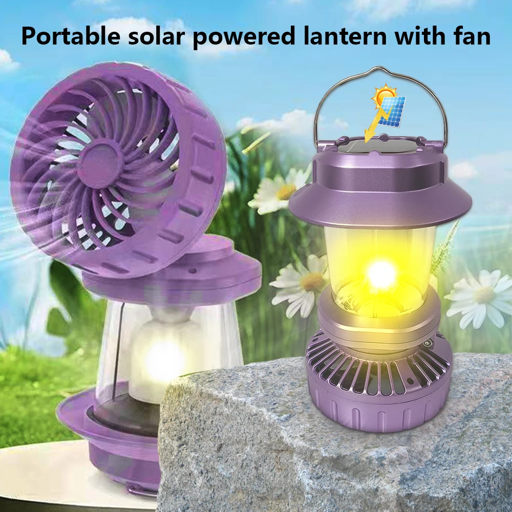 Ventilador de acampamento solar luz lanterna portátil nova lâmpada ao ar livre bateria embutida usb recarregável lanterna led multifuncional tocha