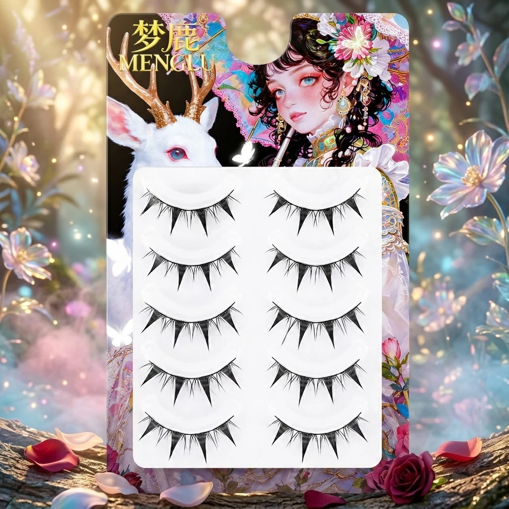 Women's False Eyelashes Manga Style Cosplay Look Natural C Curl Synthetic Fiber Lashes for Daily Makeup Eye Enhancing