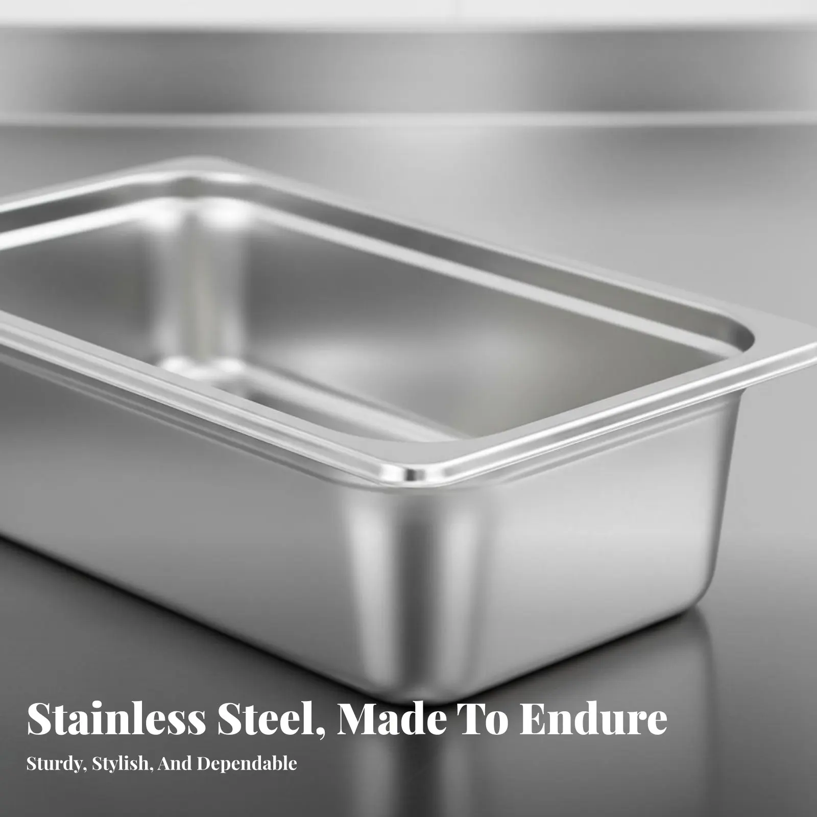 

Rectangular Dining Hall Dish With Lid Option Food Pan Deep Design Rustresistant for Restaurant Personnel, Home Cooks