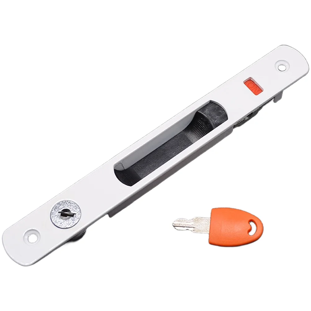 Zinc Alloy Sliding Window Hook Lock Keyed Single Point For Door Mount Security Hardware Black White 20x2.4cm