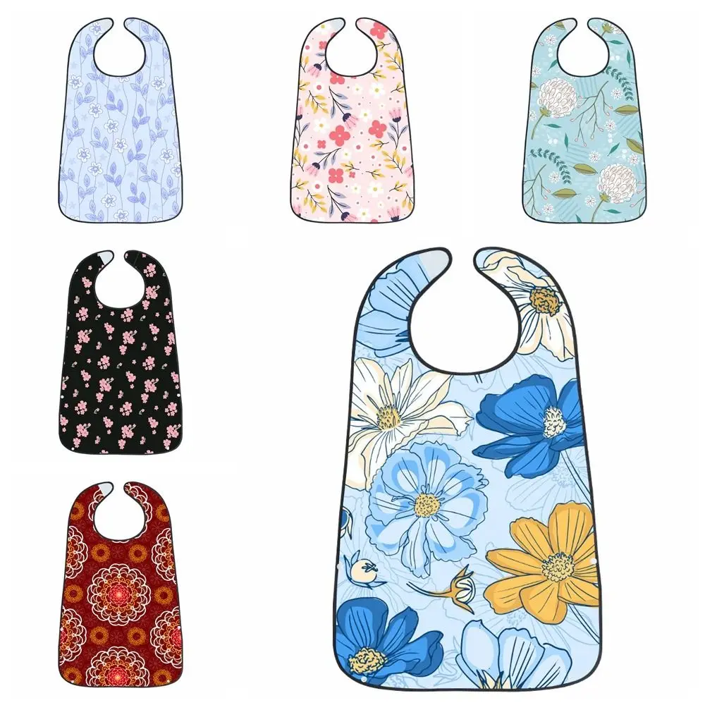 Reusable Adult Bibs for Eating Large with Crumb Catcher Senior Citizens Feeding Bibs Waterproof Washable Clothing Protector