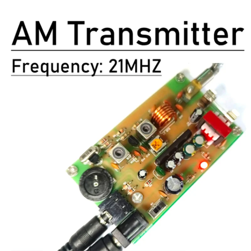 Shortwave AM Radio Transmitter Board 21MHZ Crystal W Antenna Kit Campus Broadcast SW Ham Radio Amplifier(A)