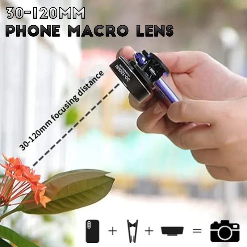 ชุดเลนส์โทรศัพท์ เลนส์มาโคร 10x ถ่ายภาพ 3-12 ซม. CPL+ฟิลเตอร์ดาว สำหรับ iPhone Samsung Huawei Xiaomi Google Moto