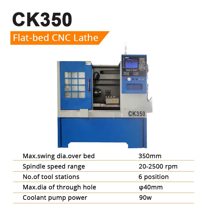 AIROW CK350 High Efficient Brand New Automatic Flat Bed CNC Lathe Machine CNC Lathe for Industrial Metal Processing