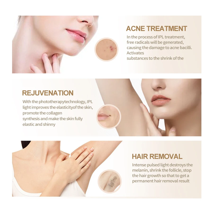 Vancostar Laser Hair Removal 999900 Flash Cool Rejuvenation Acne Treatment for Home Bikini Trimmer IPL Epilator Beauty Device