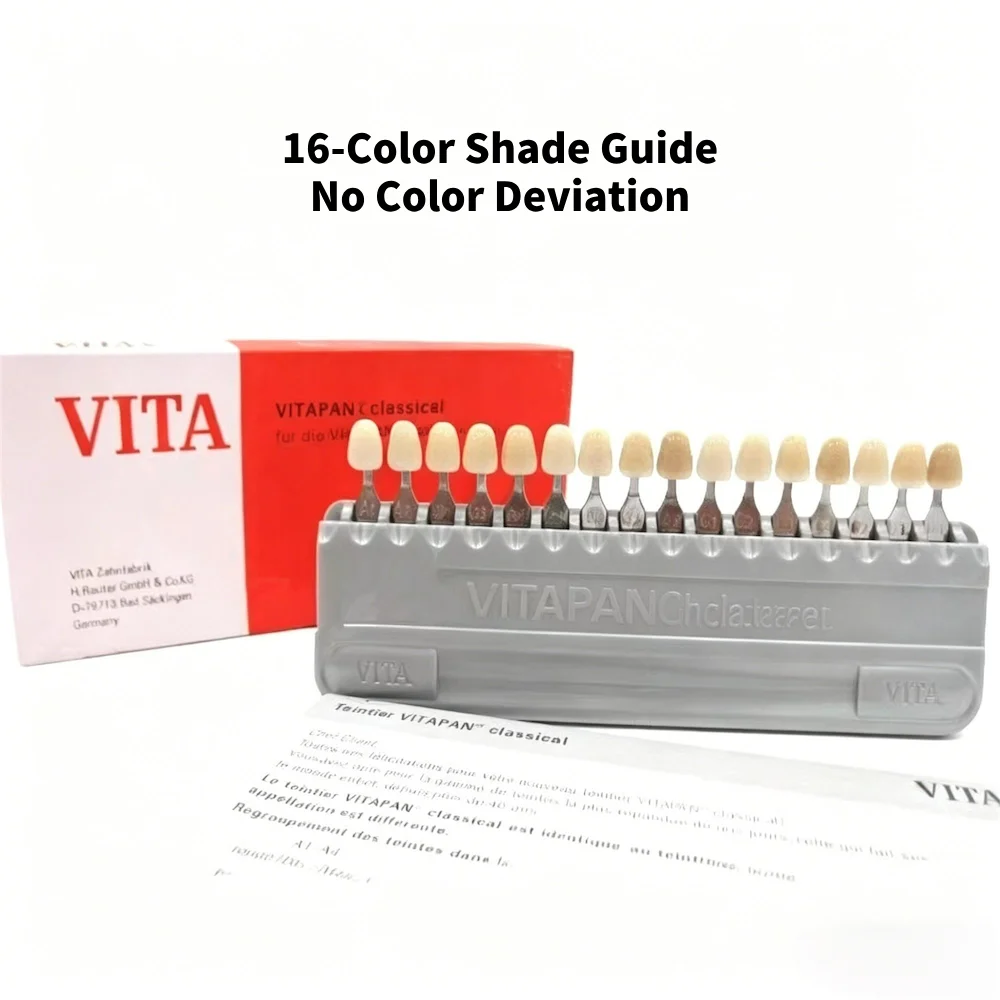 VITAPAN Classical 16-Color Dental Shade Guide A1-D4 Tooth Color Comparator for Teeth Restoration & Whitening