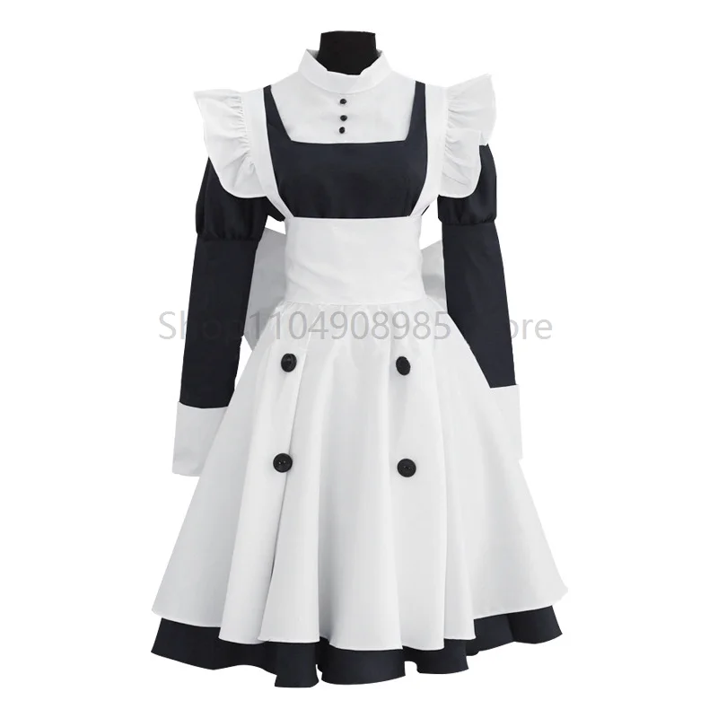 

Anime black&blue Maid Costume Female Male Cosplay Costumes Dress + Apron For Halloween Party cosplay 2025