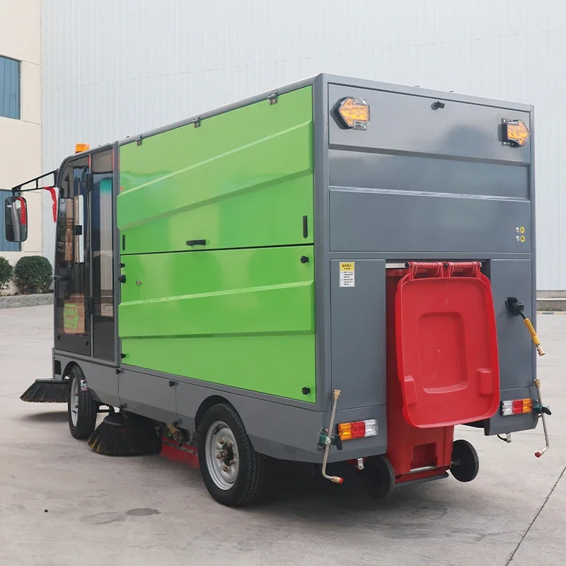 Equipped With Bin Cleaning Full Closed Electric Street Sweeper On Road Floor Sweeper