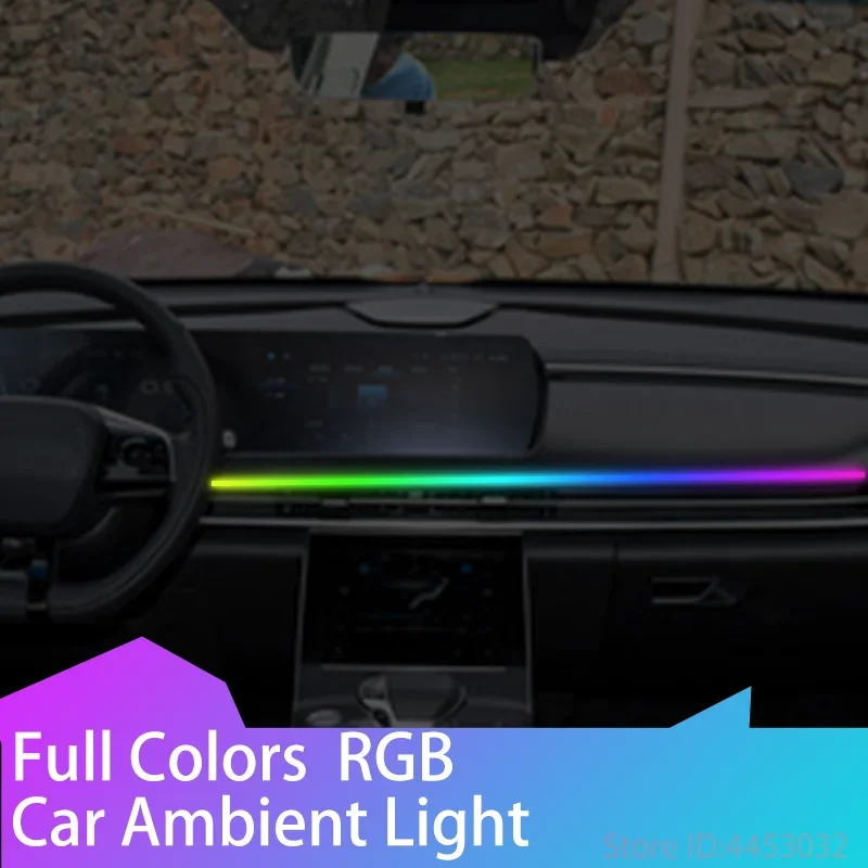 

Universal For Baic atlas BJ40 BJ60 BJ80 BJ90 LED Car Ambient Light Dashboard RGB Hidden Flowing Lamp 64 colors USB 1.1m
