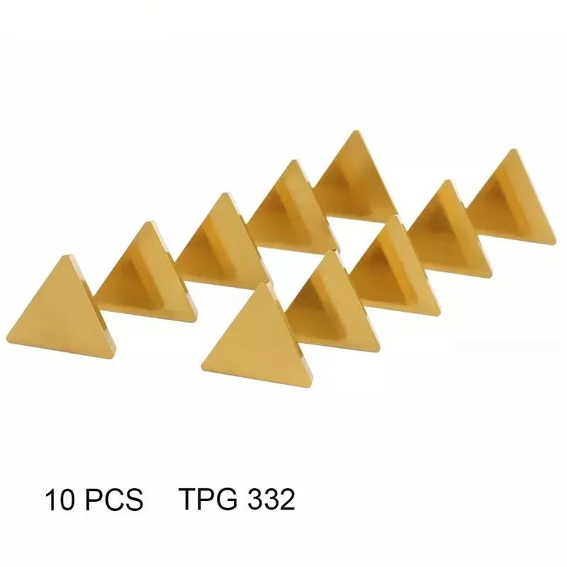 

10 шт. TPG-322 TPG 322 TPG322 TIN треугольная вставка индексируемые твердосплавные токарные вставки с ЧПУ золотистые TPGN 160308