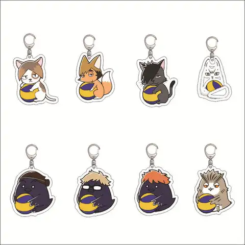 Volleyball Boy Haikyuu Keychain Acrylic Keychain Pendant Hinata Shoyo Kageyama Tobio Wake Up Handle Pendant Anime Merchandise