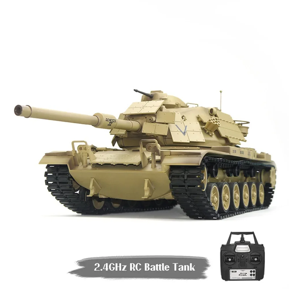 Jouet Électrique Précieux de Combat Principal Américain M60a1, 1:16 RC, Simulation Jaune dans le Désert, Cadeau pour Enfant