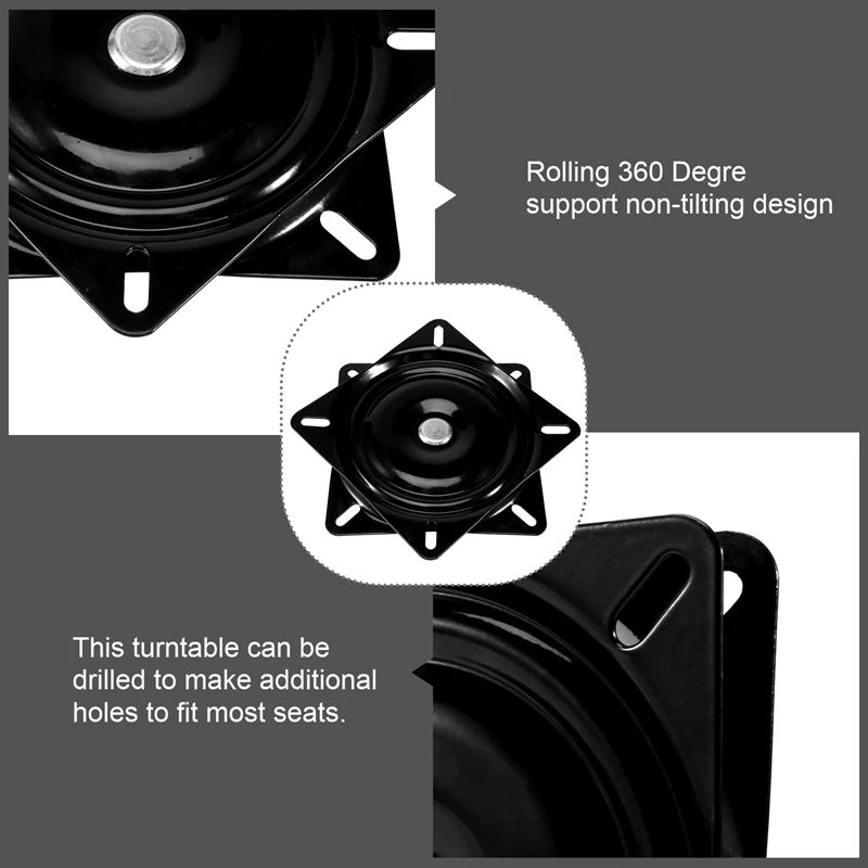 6 inch boat seat swivel plate fishing boat marine seat swivel rotation 360 degree rotation universal set 15.4 x 15.4 x 2 cm-A50M