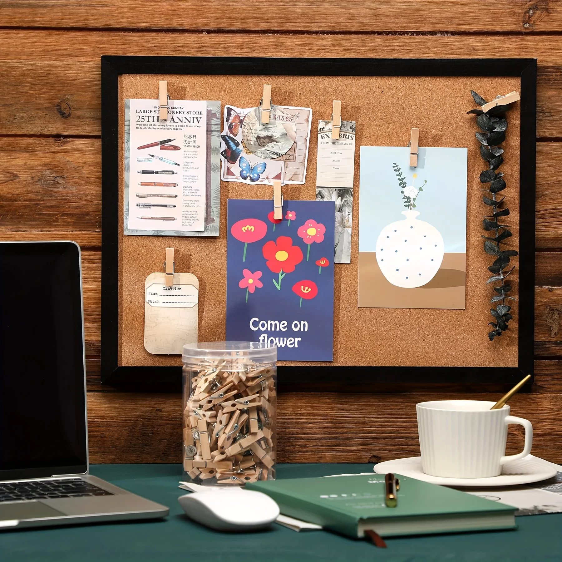 Clip per puntine in legno - Puntine decorative per bacheca in sughero, bacheca e arredamento per l'aula - Forniture per insegnanti