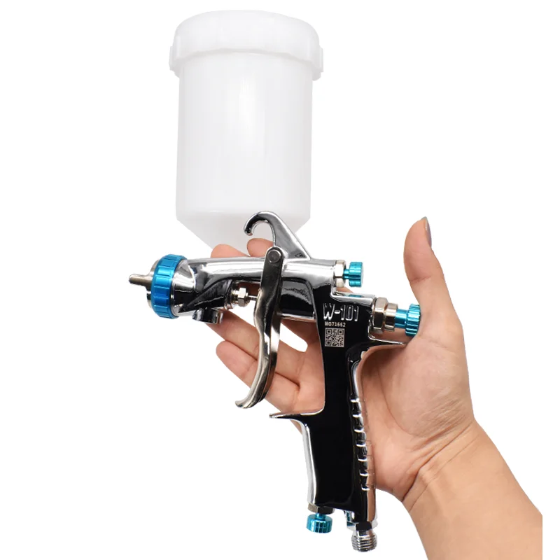 Original W-101 0.8/1.0/1.3/1.5/1.8mm Nozzle Spray Gun W-101 HVLP Spray Gun for Car Furniture Automotive 400ml Cup