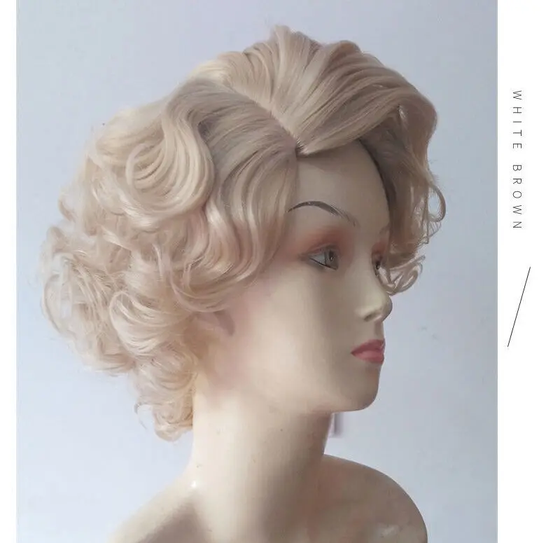 Women Short Golden Curls Classic Synthetic Hair Wig