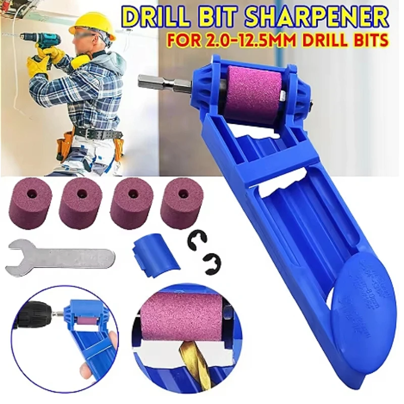 1 Set Portable Drill Bit Sharpener Corundum Grinding Wheel Bit Tool Drill Bit Sharpening Machine Grinder Polishing
