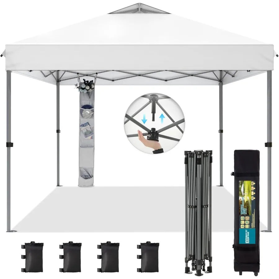Tienda de campaña con dosel emergente de 10x10 pies para eventos al aire libre con tapa ventilada y instalación instantánea Ideal para acampar en la playa y puestos de mercado incluidos