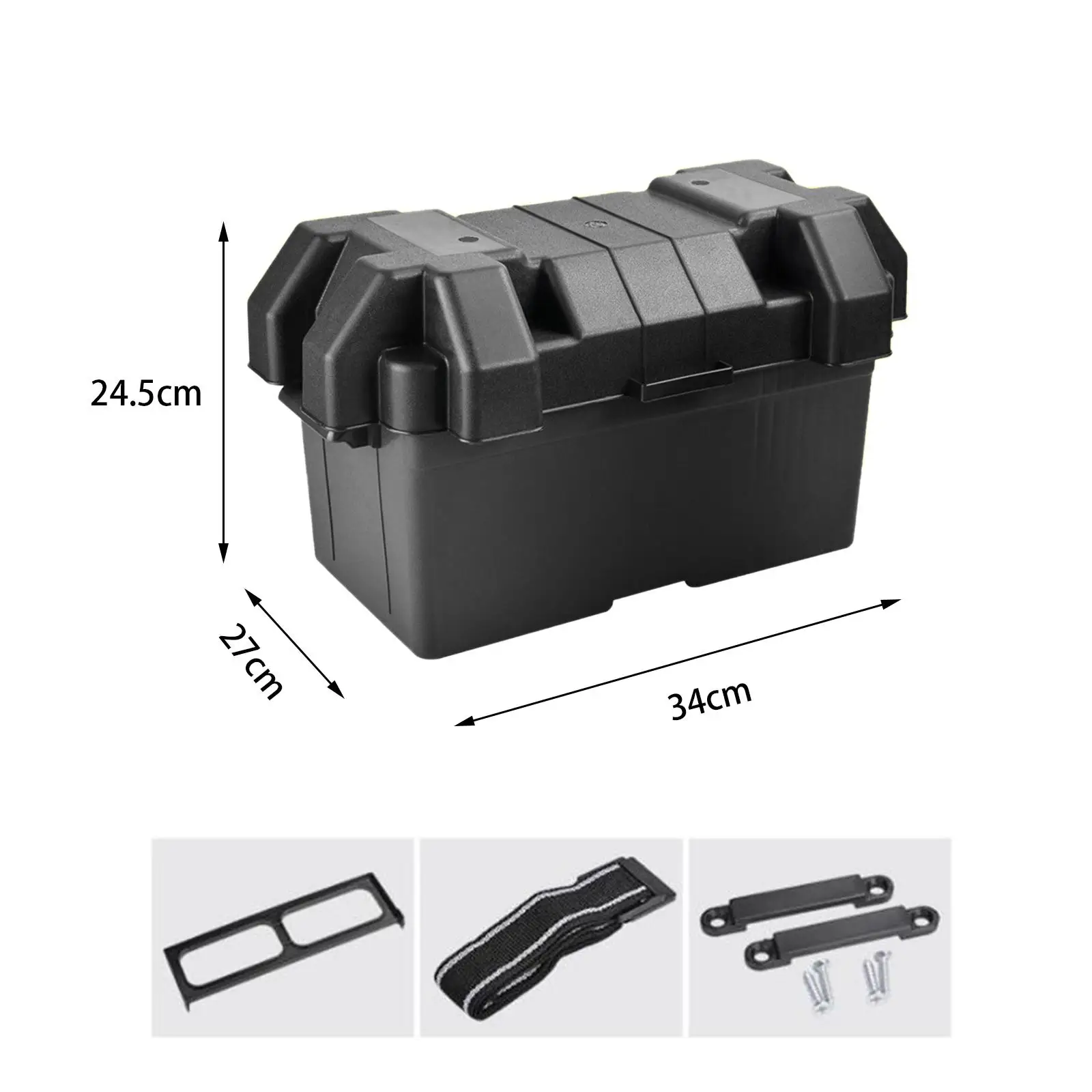 Boîte de rangement de batterie avec sangle, remorque de voyage, conteneur 24.com