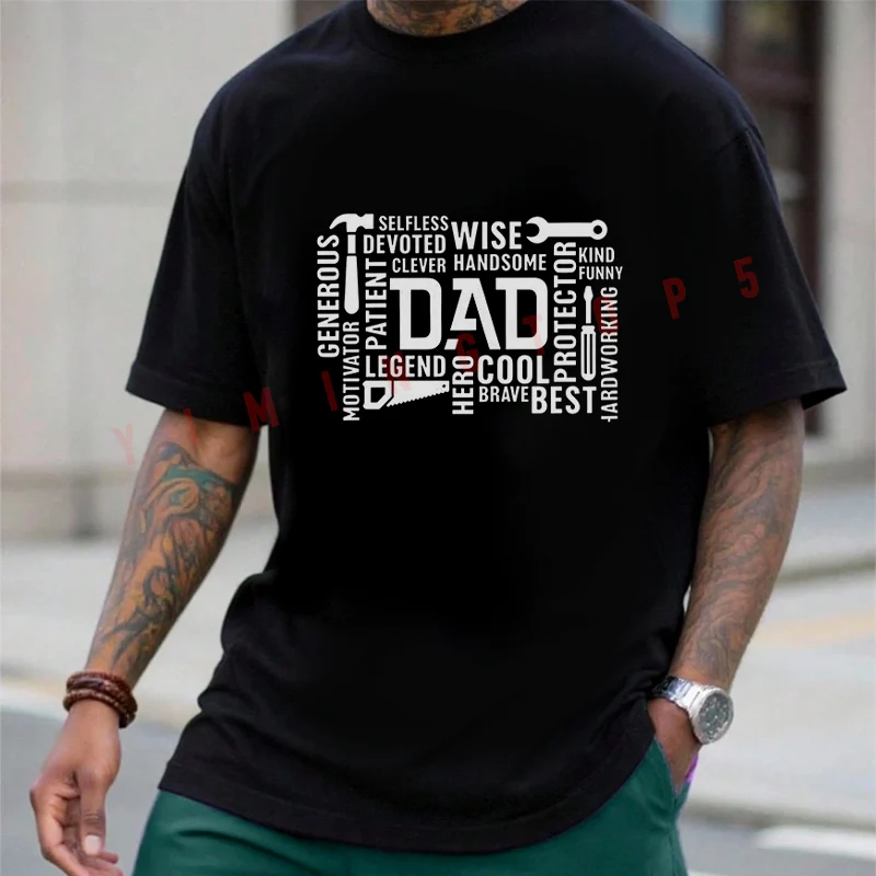 

Dad Hero Print Motorcycle T-Shirt Motorrad Fans New Fashion Summer Cotton Men Short Sleeve O-Neck Tee