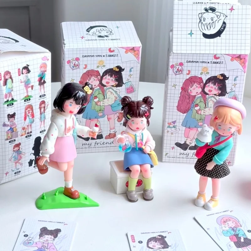 

Оригинальная серия Suki Myfriends Blind Box, милая кукла, настольный декоративный орнамент, коробка-сюрприз, аниме, периферийные устройства, сладкий подарок для девочки