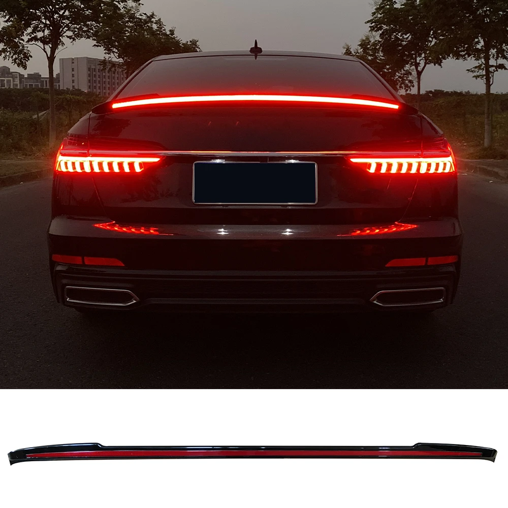 Car accessories car spoiler streaming tail rear bumper tail wing with led For AUDIs A6L 2019-2021