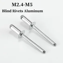 M2.4 M3 M3.2 M4 M5 Blind Rivet Aluminum Countersunk Head Pull Rivet Decoration Nail Socket Nail Fat Head Aluminum Pull