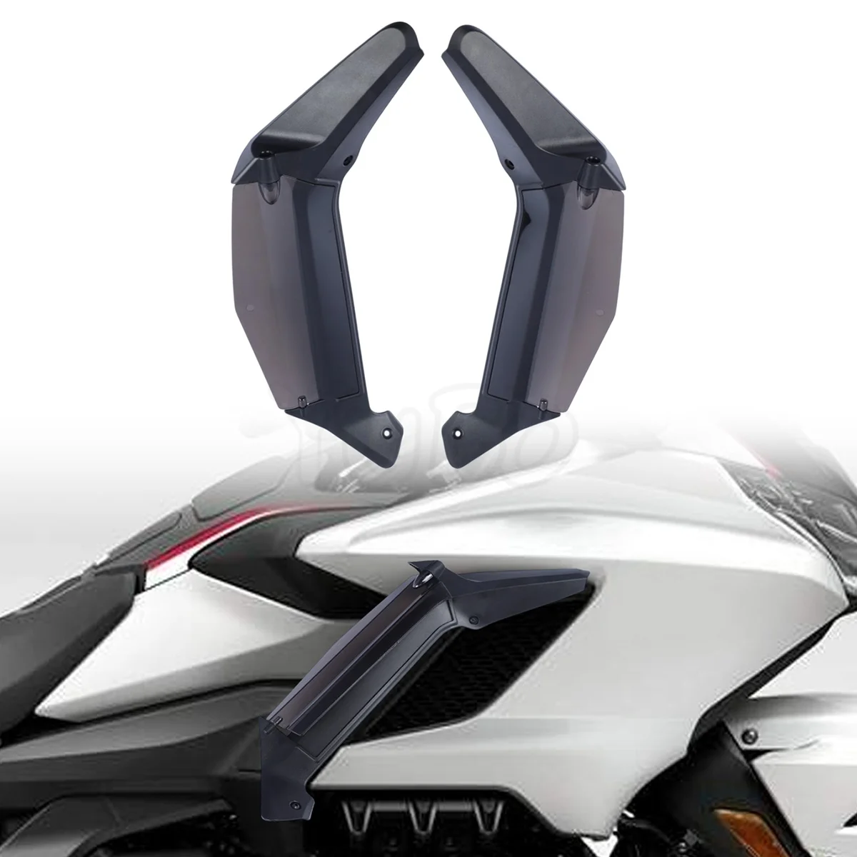 Black Adjustable Air Deflector Side Spoilers Wing Windshield For Honda Goldwing GL1800 2018-2026 2020 2024 GW Gold Wing GL 1800