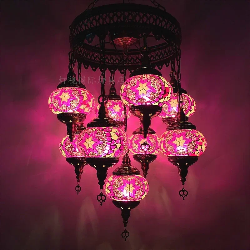 South East Asia Chandelier Man Coffee Vintage Exotic Restaurant Cafe Hotel Inn Bohemian Turkey Chandelier