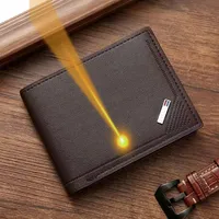Engrave Custom Name Men's Short Frosted Leather Wallet Multi-Slot Coin Pocket Holder Men's Wallet Birthday Gift Anniversary Day 3