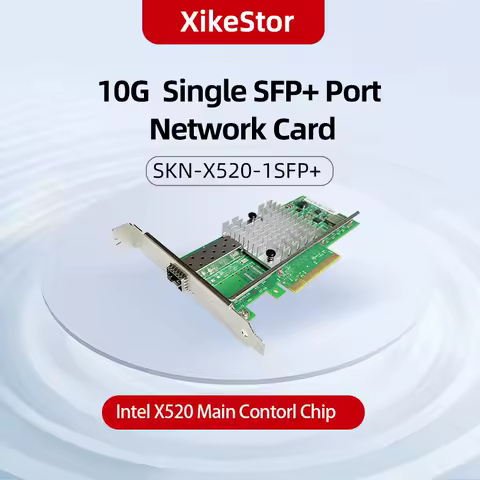 XikeStor PCIE V2.0X8 Single SPF+ Port 10Gb Network Cards Placa De Rede with Intel 82599 Chip for PC/NAS/Server
