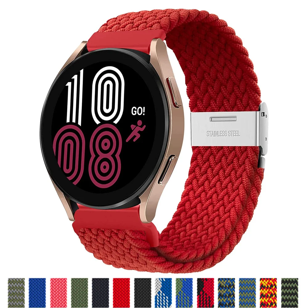 20mm 22mm Band for Samsung Galaxy Watch 4/6 classic/5 pro 45mm 44mm braided solo loop bracelet correa HUAWEI watch GT 2e 3 strap