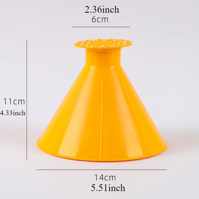 2pcs 360 °  Car Snow Remover Windshield Defrosting Scraping Board Not Damaging Cone Shaped Grip Snow\'S Shoveling In Winter Parts