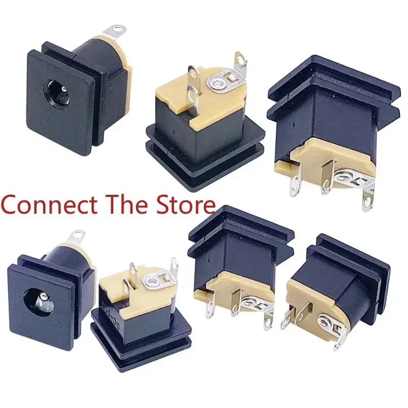 10PCS DC015  Power Socket Series   Panel Small Replacement Charging Flat Pin  5521 Female Base