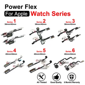 Bilashmart Power On Off With Microphone Flex Cable Apple Watch Series 1 2 3 4 5 6 SE1 Series4 Series6 38mm 40mm 42mm 44mm Repair Parts
