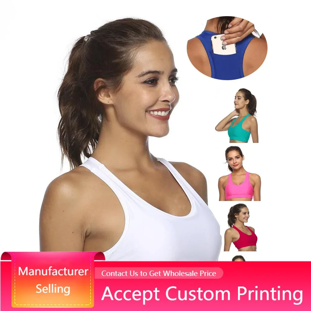 

Wire Free Bra Quality Breathable Wholesale Quick Dry Sport Bra Popular Pocket Fitness Plus Size Bras For Fat Women