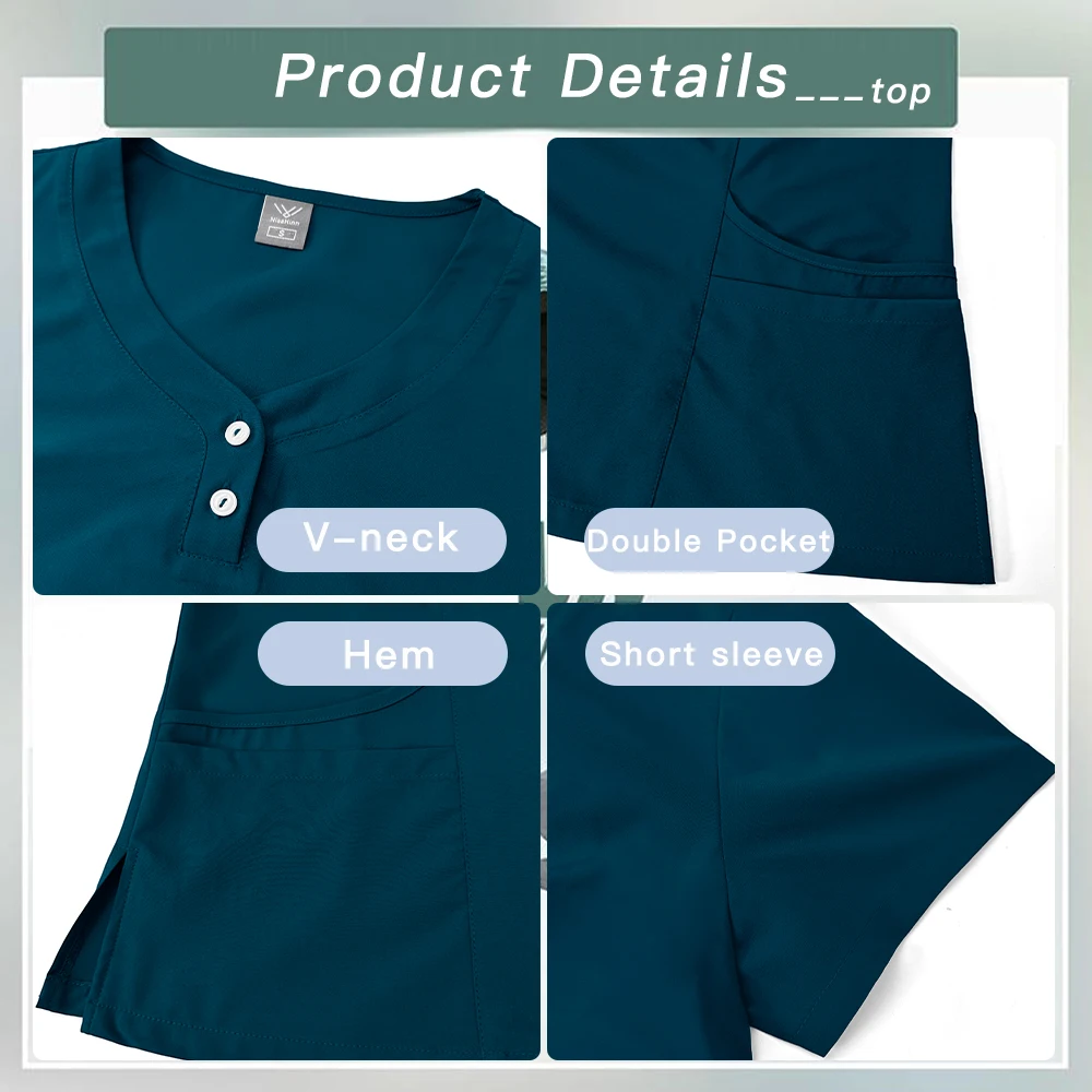 Women Scrubs Set Hospital Surgical Clothes Medical Uniforms Nurses Accessories Dental Clinic Beauty Salon Spa Pharmacy Workwear