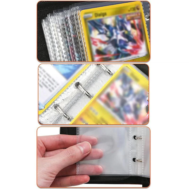 Waterproof PU Leather Side Load Zipper Card Binder 80 Slots Trading Card Album Ideal For TCG, Game/Sport Cards