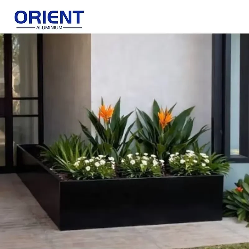 Galvanized Metal Flower Pot Box Rust Proof Steel Planter for Outdoor Courtyard Garden High Bed Decoration Durable Container