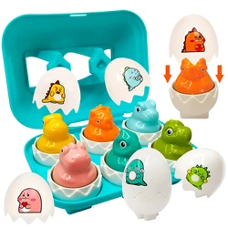 Montessori Kids Shape Matching Egg Baby Toys Color Digital Number Dinosaur Matching Eggs Early Learning Educational Children Toy