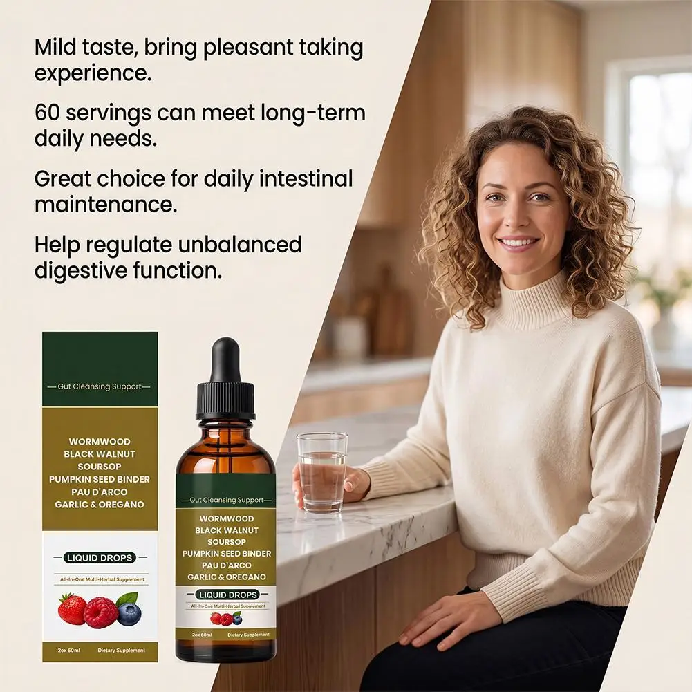 Wild Stachys Gut Cleansing Nourishing Drops 60ml Fast Absorbing Liquid Detox Stomach Gas Bloating Relief Body Care Supplement