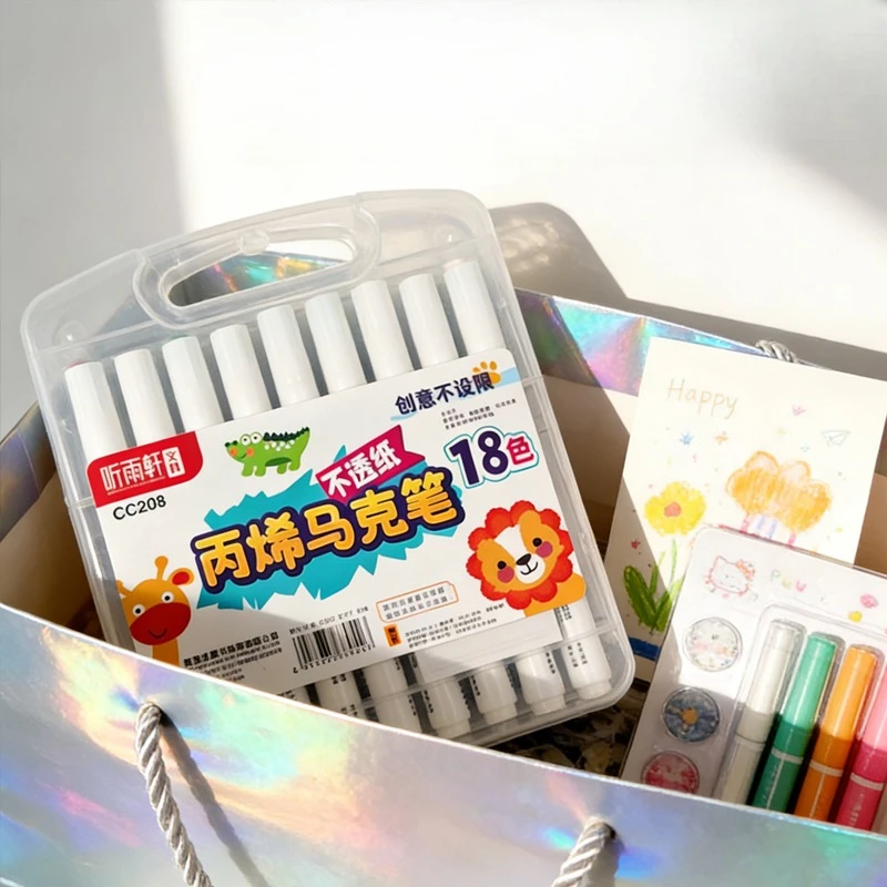 

Waterproof and Opaque in Color Acrylic Marker Single Head Watercolor Pen Set Art Student Children's Special Hand Drawn Color Pen