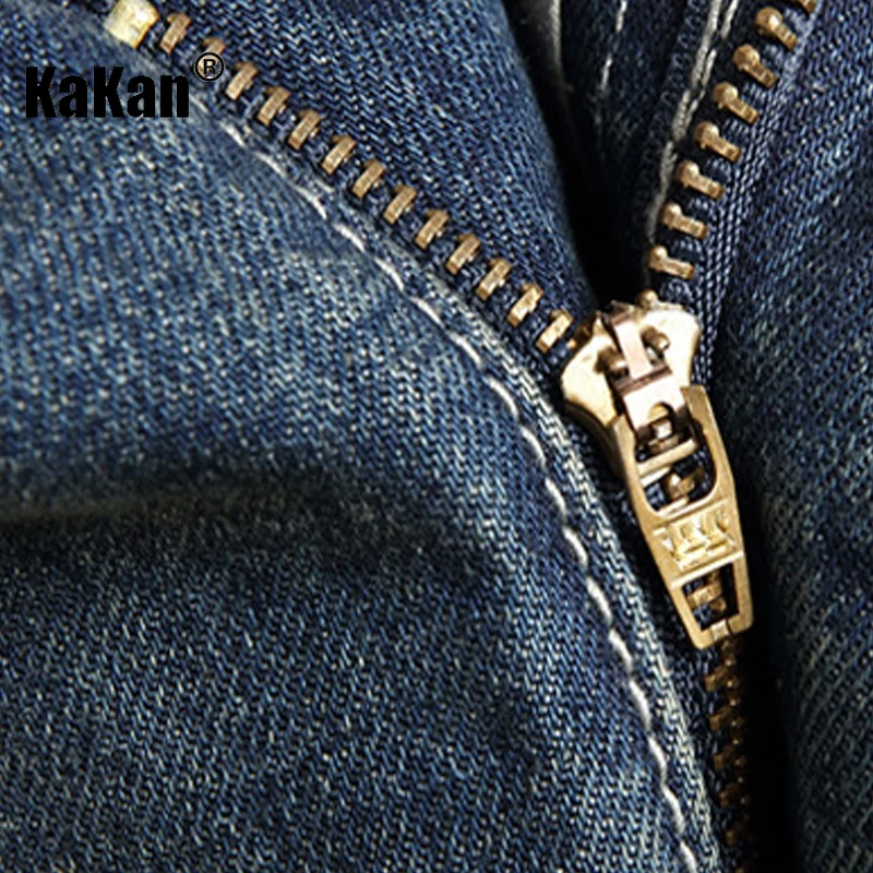 Kakan - New Men's Big Hole Jeans, Y2k Fashion Trend Personalized Straight Leg Slim Fit Long Jeans Summer Denim Pants