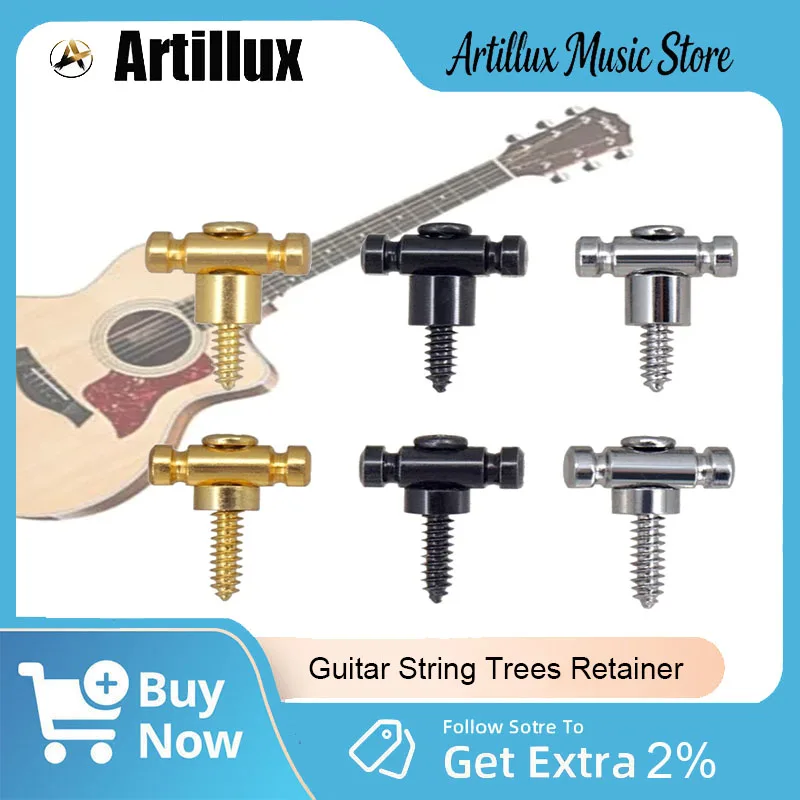Artillux Guitar String Retainer Set Guitar String Tree with Mount Screw Electric Guitar Accessory Parts for Guitar Strings
