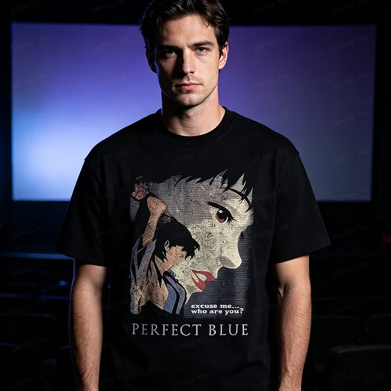 Perfektes Blaues T-Shirt Japanischer Anime Satoshi Kon Paprika Millennium Schauspielerin Tokyo Godfathers Herren Damen Kurzarm-Shirt GESCHENK – Detail 3