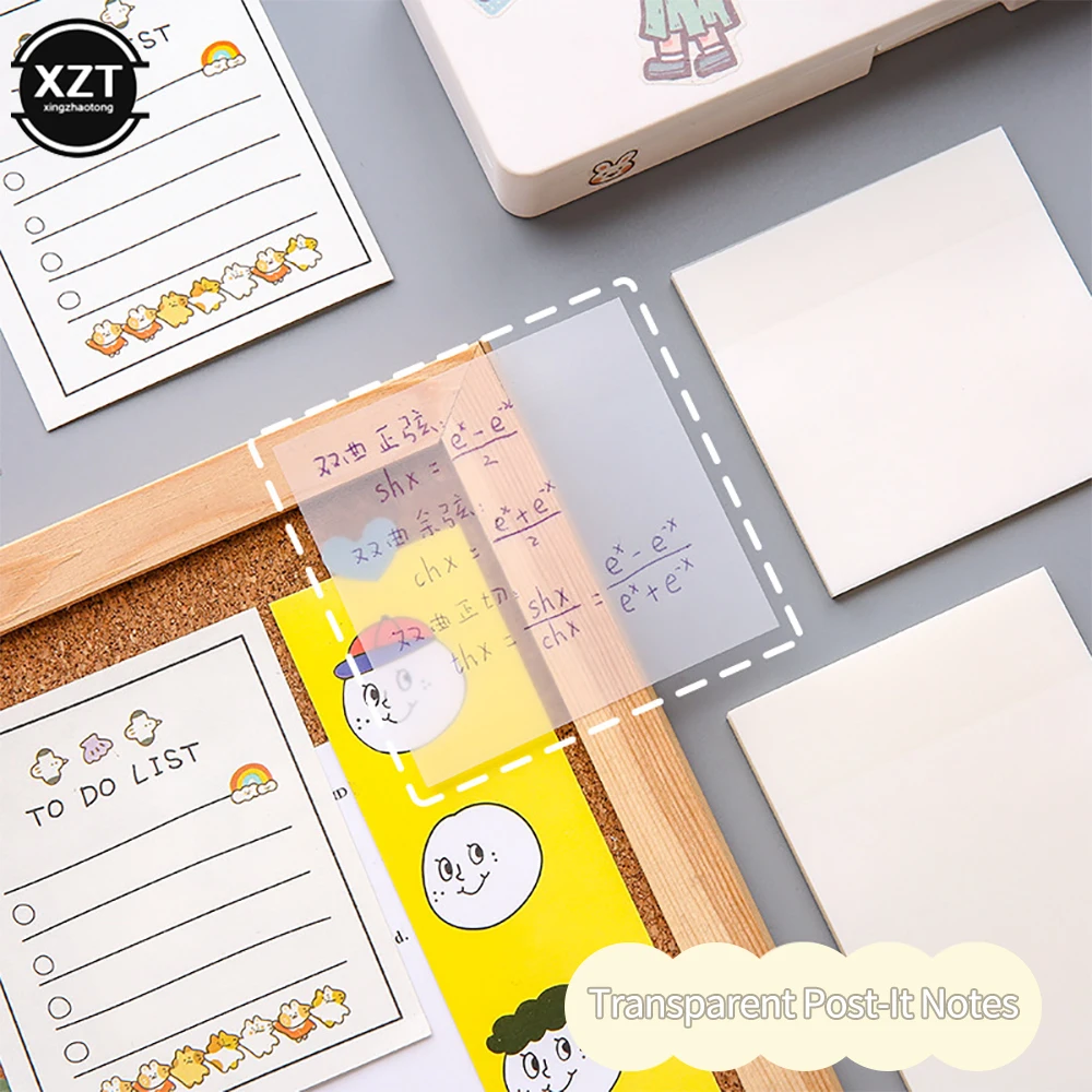 Blocco Note appiccicoso trasparente blocco Note autoadesivo impermeabile materiale per ufficio scolastico cancelleria