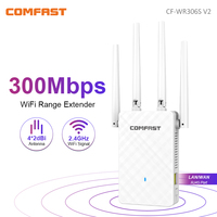 Comfast 300Mbps WiFi Repeater Signal Booster 2.4 GHz Wireless Internet Amplifier Long Range Extender 4 Antenna for Home Office