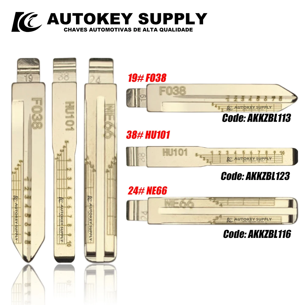 

For Key Blade With Scale FO38 19# HU101 38# NE66 24# AKKZBL113 AKKZBL123 AKKZBL116 AutokeySupply